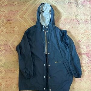 Small NIKE Dark Navy Hooded Jacket Rain Winter Pockets